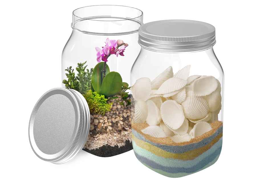 All Time Crystal Storage Jar (960 Ml X 2) (1920 Ml), Transparent