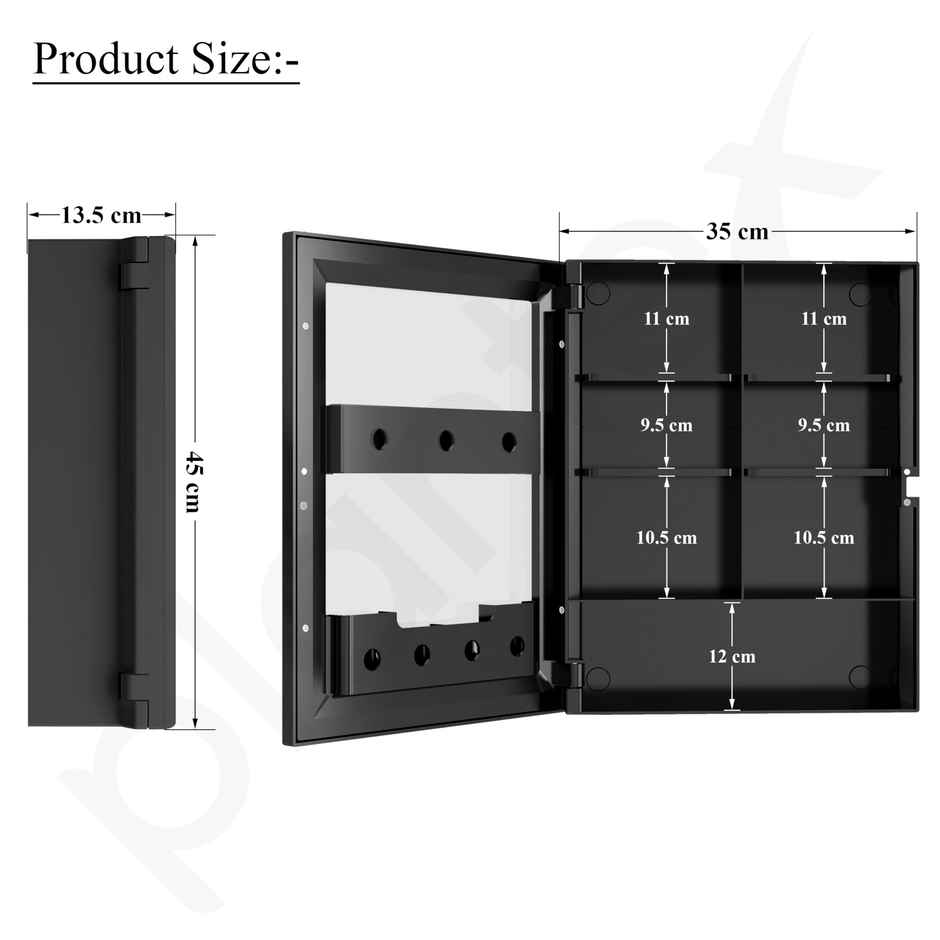 Plantex ABS Bathroom Cabinet | ABS Plastic | Black