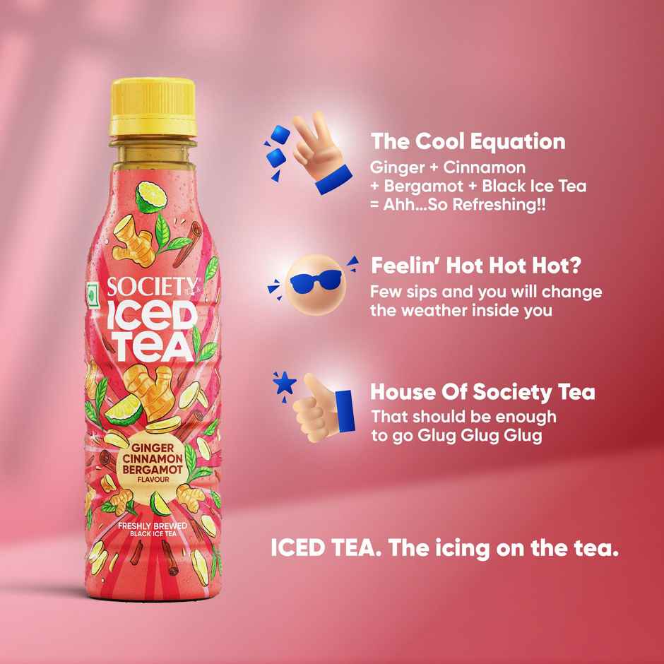 Society Iced Tea Ginger Bergamot Cinnamon Flavour Bottle