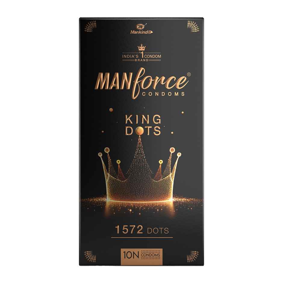 Manforce King Dot | Spiral-Dotted Condom For Enhanced Pleasure (1pc) & Manforce Xtra Pleasure Climax Delay Dotted Condom (1pc) Combo