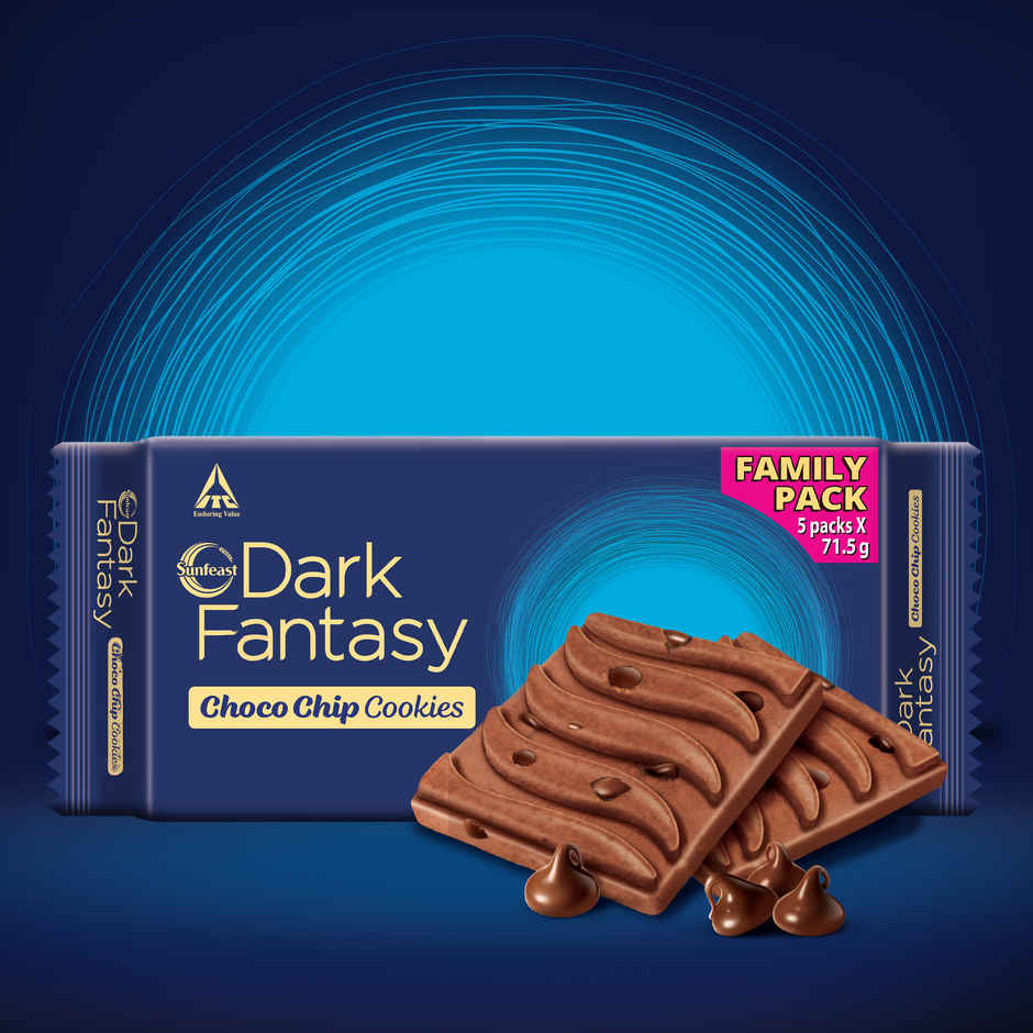 Sunfeast Dark Fantasy Choco Chip, Biscuit Made With Deliciously Rich Chocolate