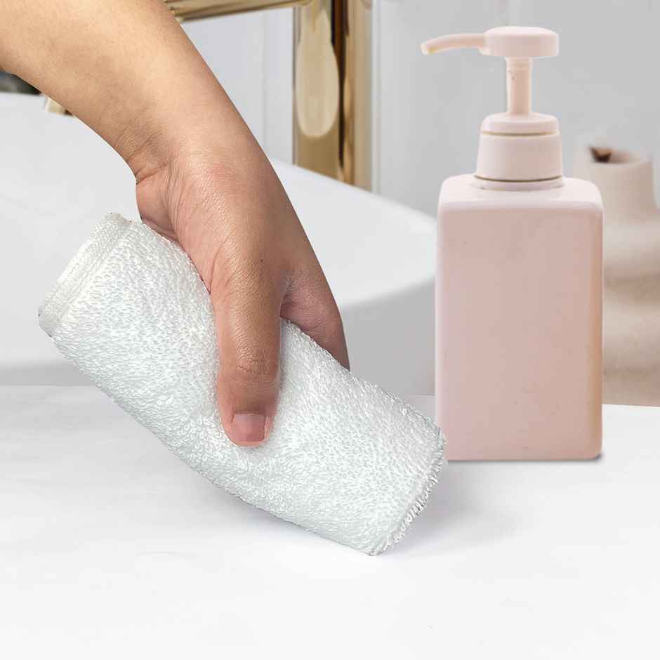 Heelium Bamboo Face Towel | Ultra Absorbent & Germ Resistant | 30 X 30 Cm | Pack Of 2 - White