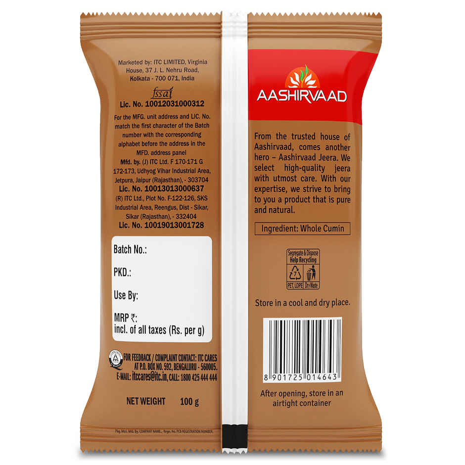 Aashirvaad Cumin/Jeera Seeds |  Whole