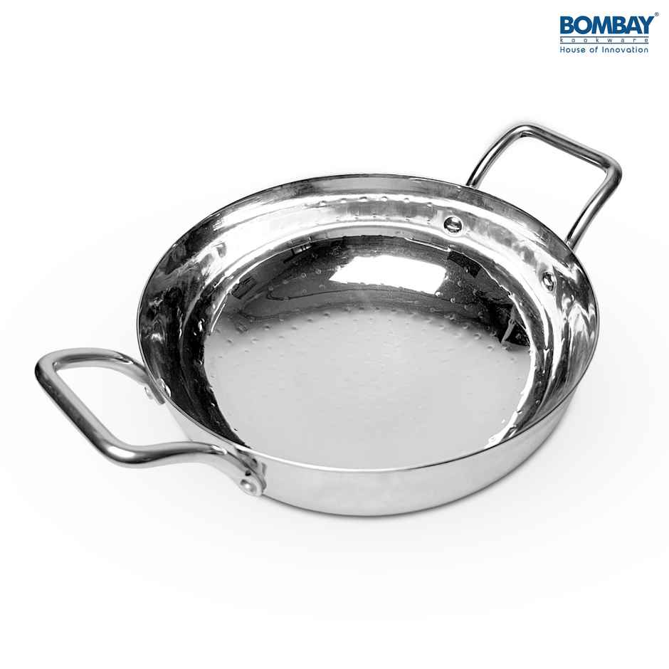 Bombay Kookware Stainless Steel Hammered Kadai 23 Cm