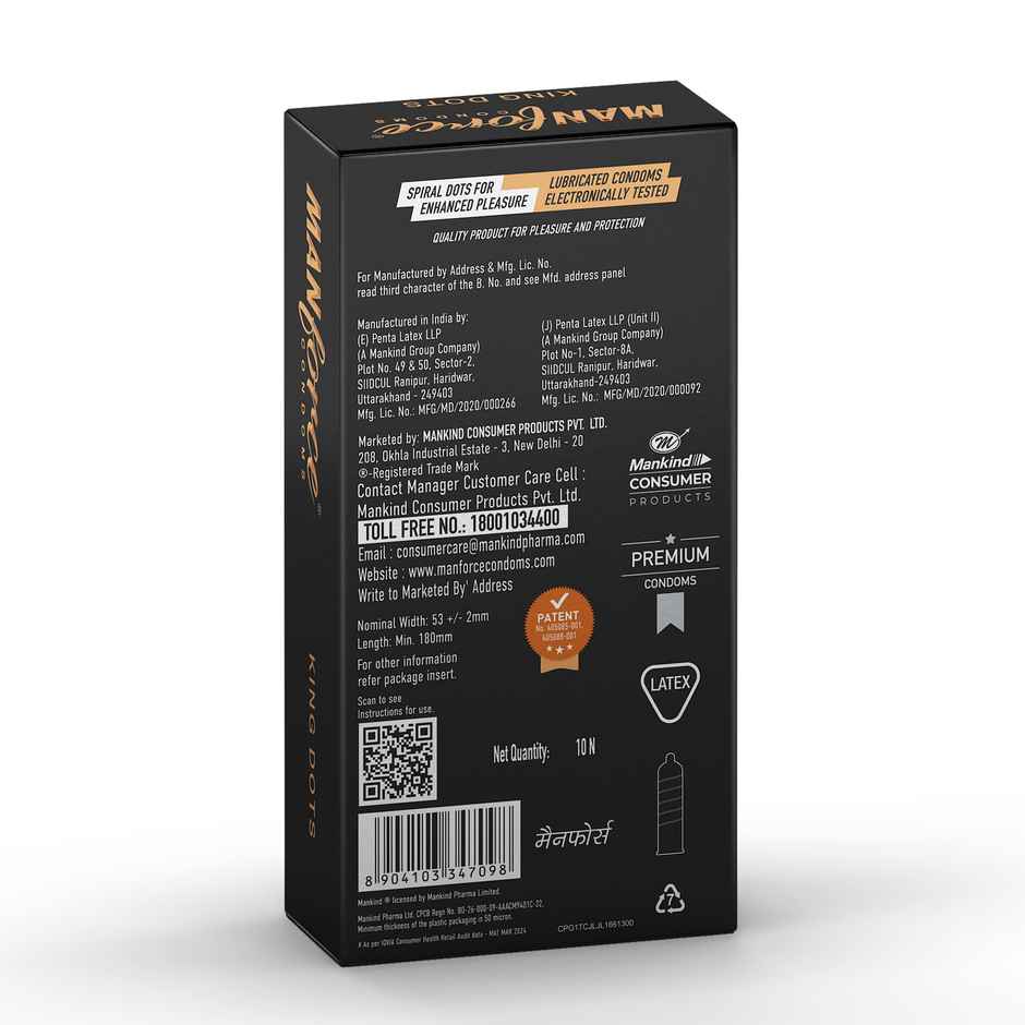 Manforce King Dot | Spiral-Dotted Condom for Enhanced Pleasure