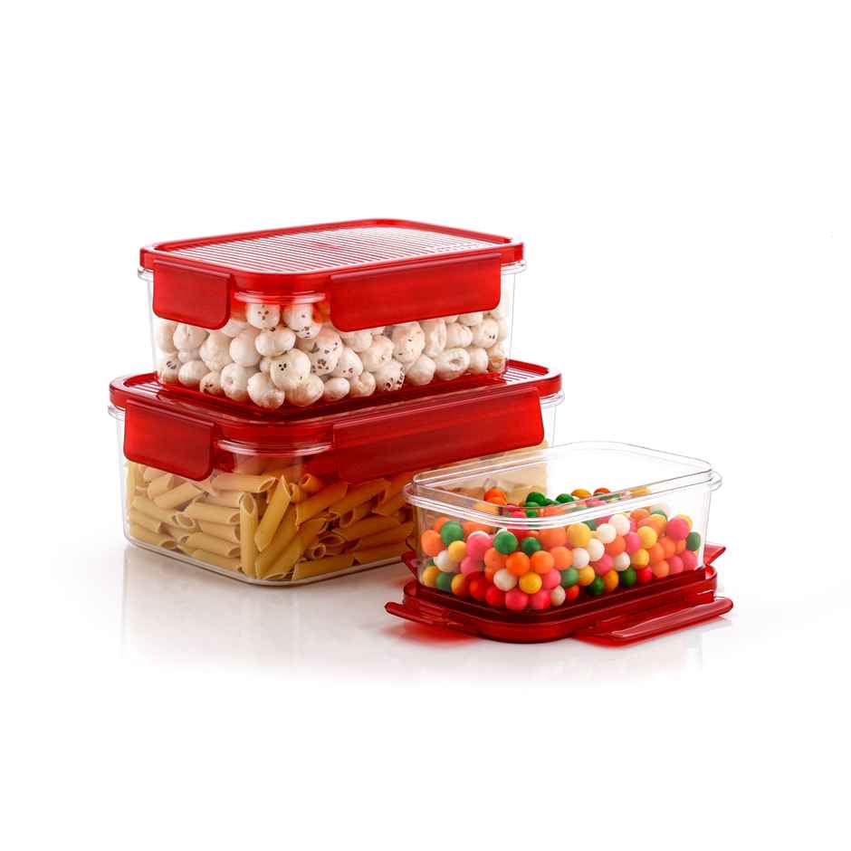 Ambition Easy Lock & Seal Container 3 Pcs Set | 400 ml-900 ml-1600 ml - Assorted