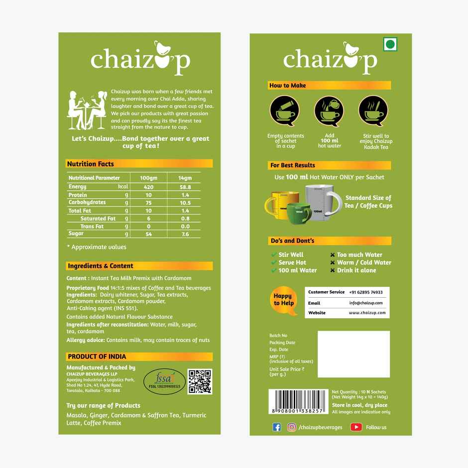 Chaizup Instant Tea Cardamom