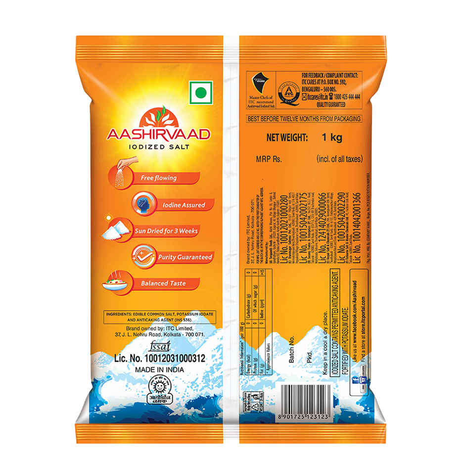 Aashirvaad Iodized Salt | Natural | Solar Evaporated Everyday Salt Combo