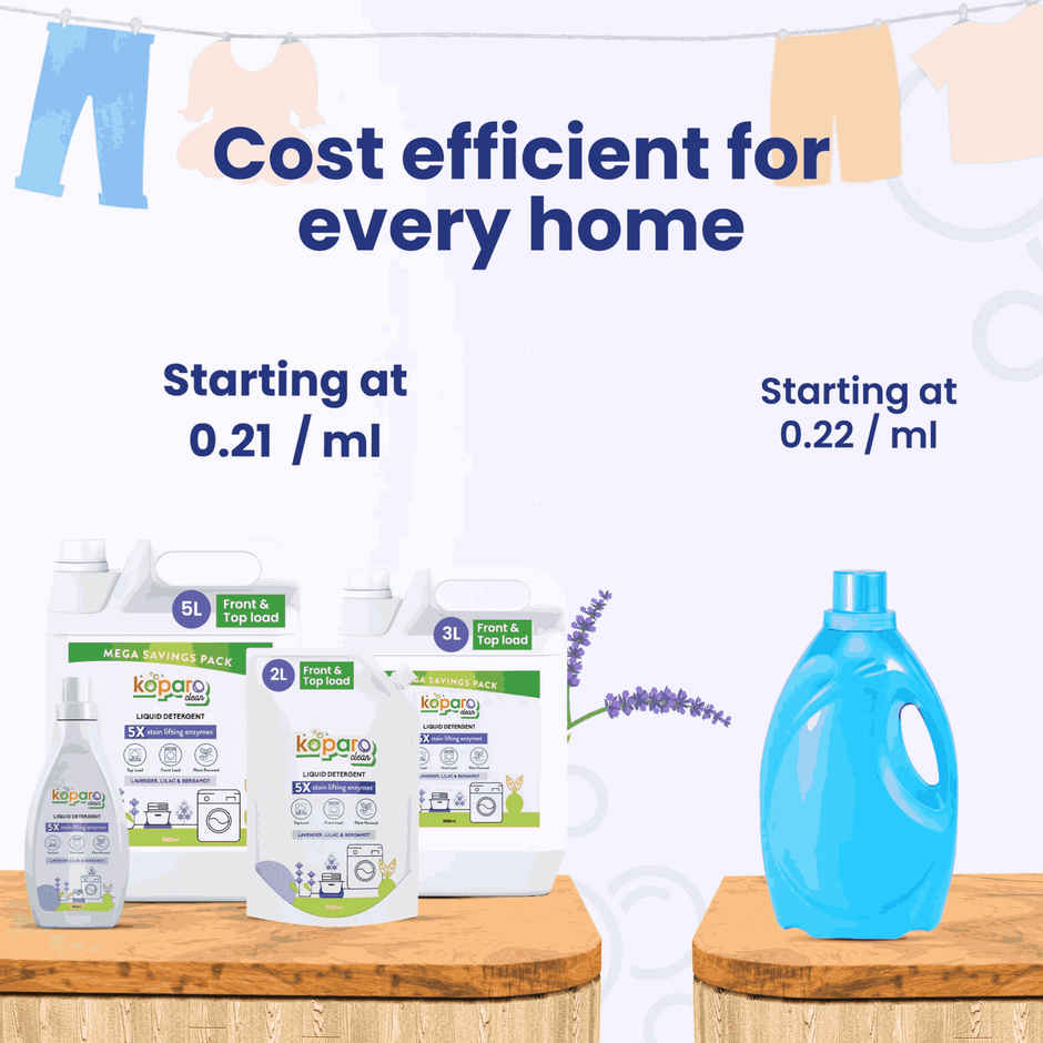 Koparo Clean Lavender & Lilac Front & Top Load Natural Detergent Liquid Combo