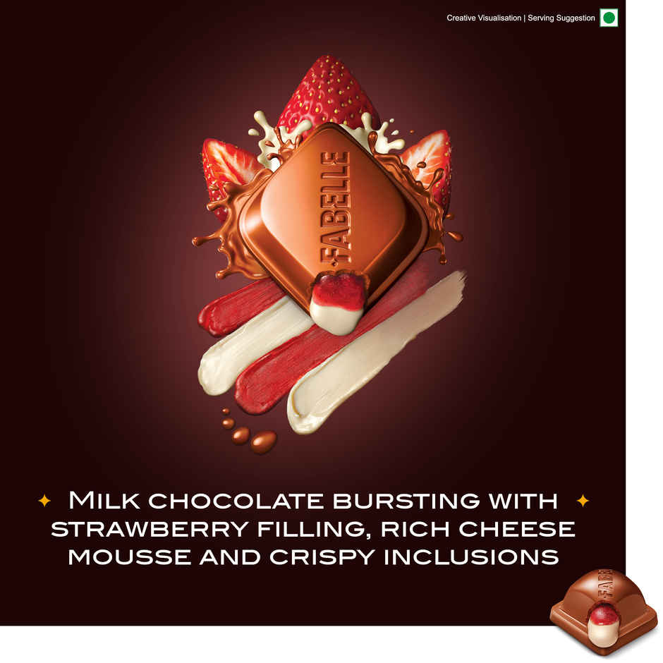 Fabelle Luxury Chocolates Strawberry Cheesecake Handcrafted Bar