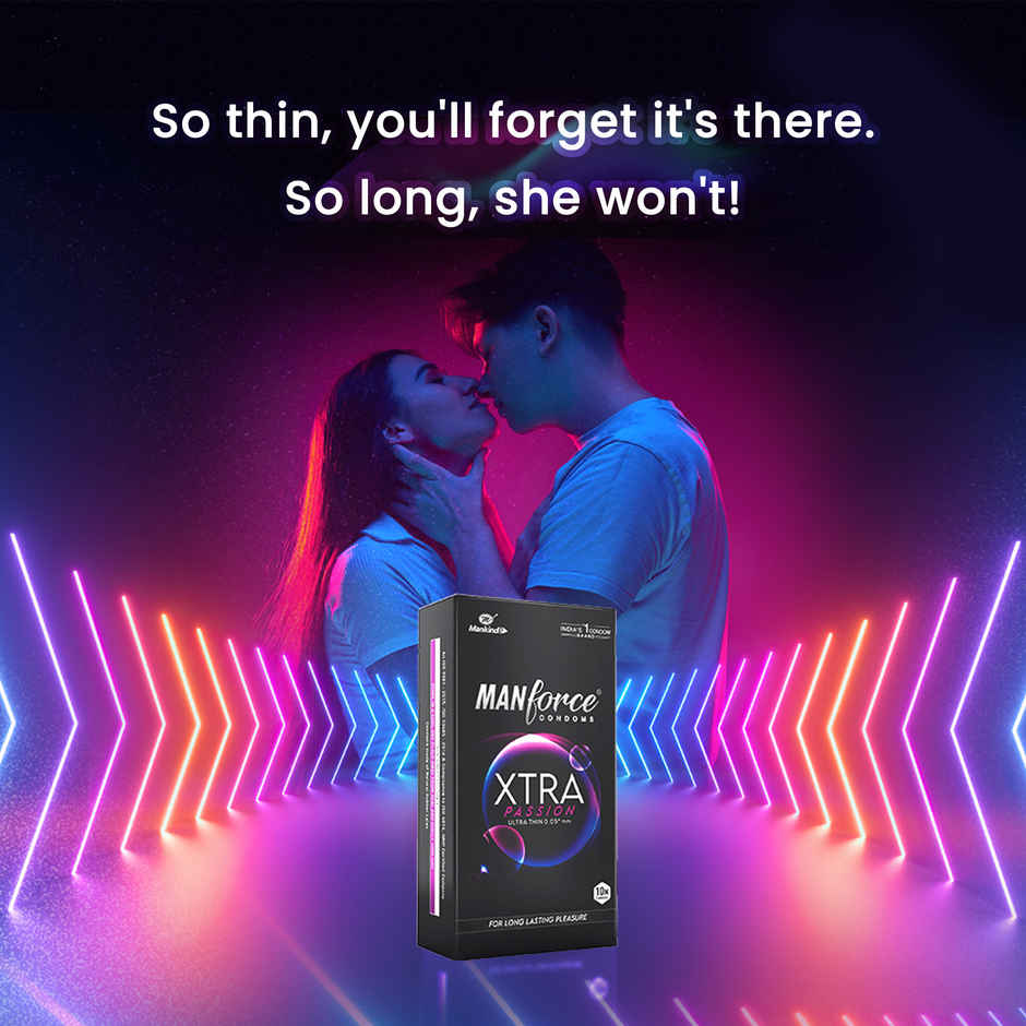 Manforce Xtra Passion Climax Delay Ultra Thin Condom (1pc) & Manforce Epic Lube Strawberry Flavored Lubricating Gel For Men And Women Water Based Skin Friendly (60ml) Combo