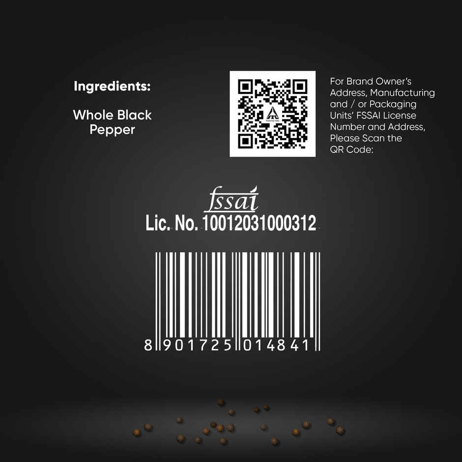 Aashirvaad Black Pepper |  Whole | Peppercorns