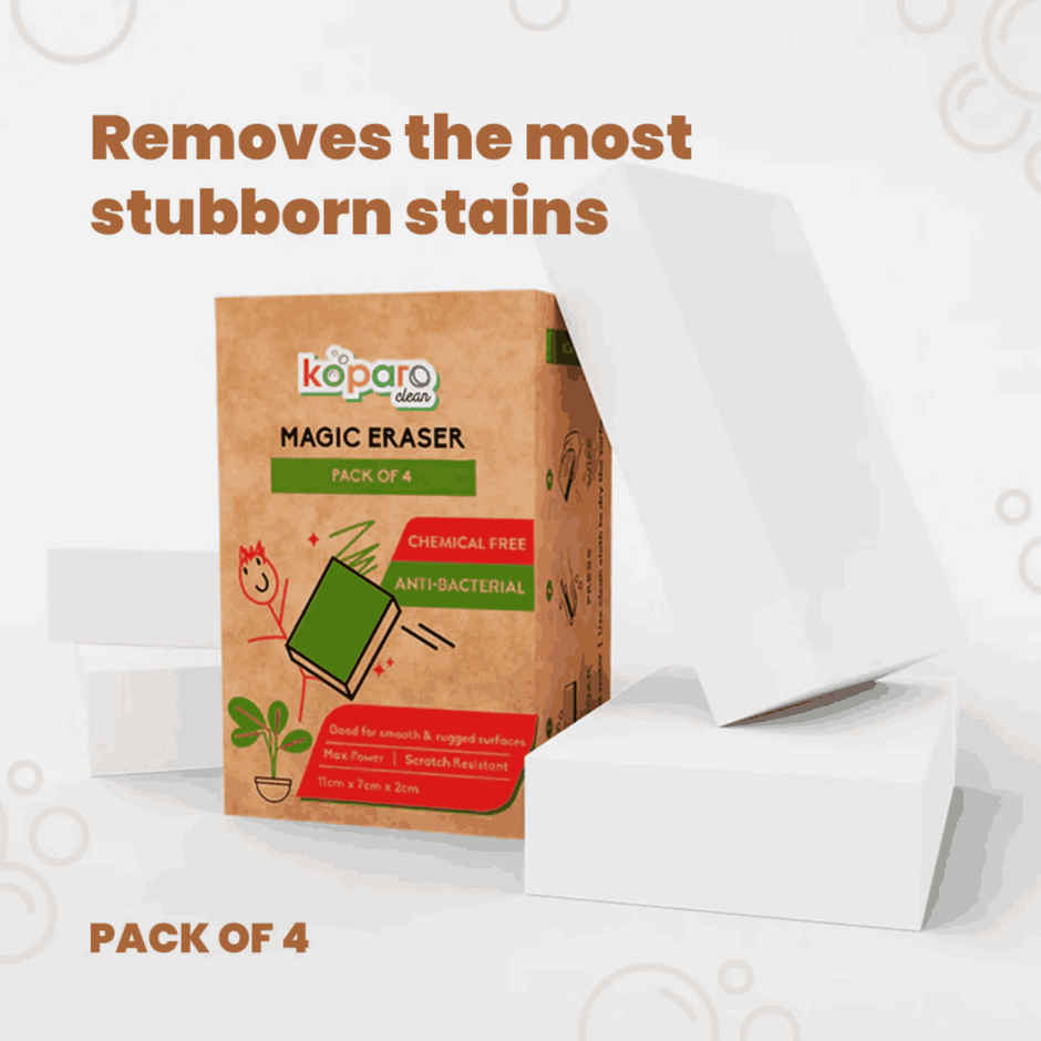 Koparo Powerful Magic Eraser Sponge | 1st in India | Pack of 4