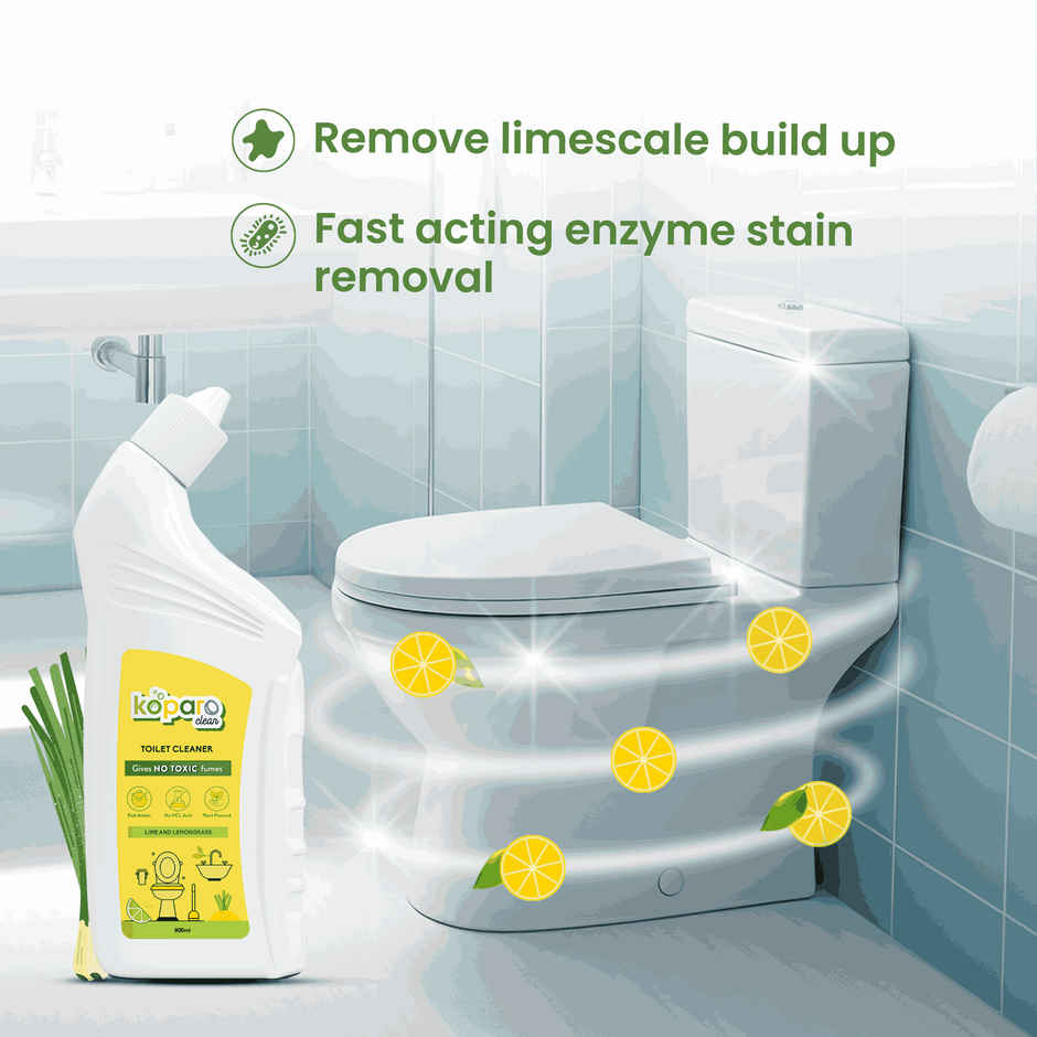 Koparo Clean Lime & Lemongrass Toilet Cleaner with No HCL Acid