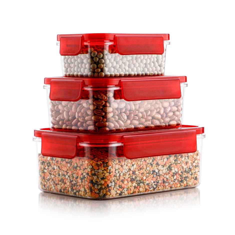 Ambition Easy Lock & Seal Container 3 Pcs Set | 400 ml-900 ml-1600 ml - Assorted