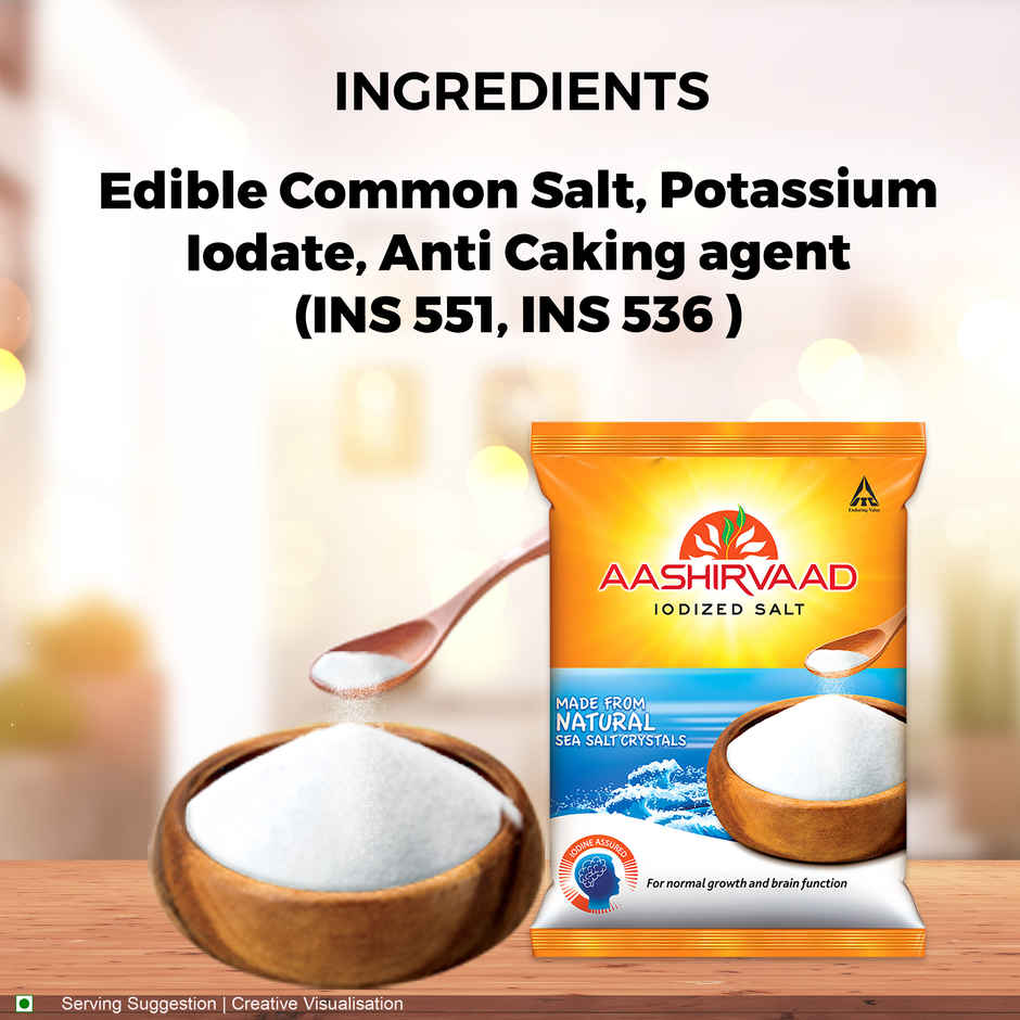 Aashirvaad Iodized Salt | Natural | Solar Evaporated Everyday Salt