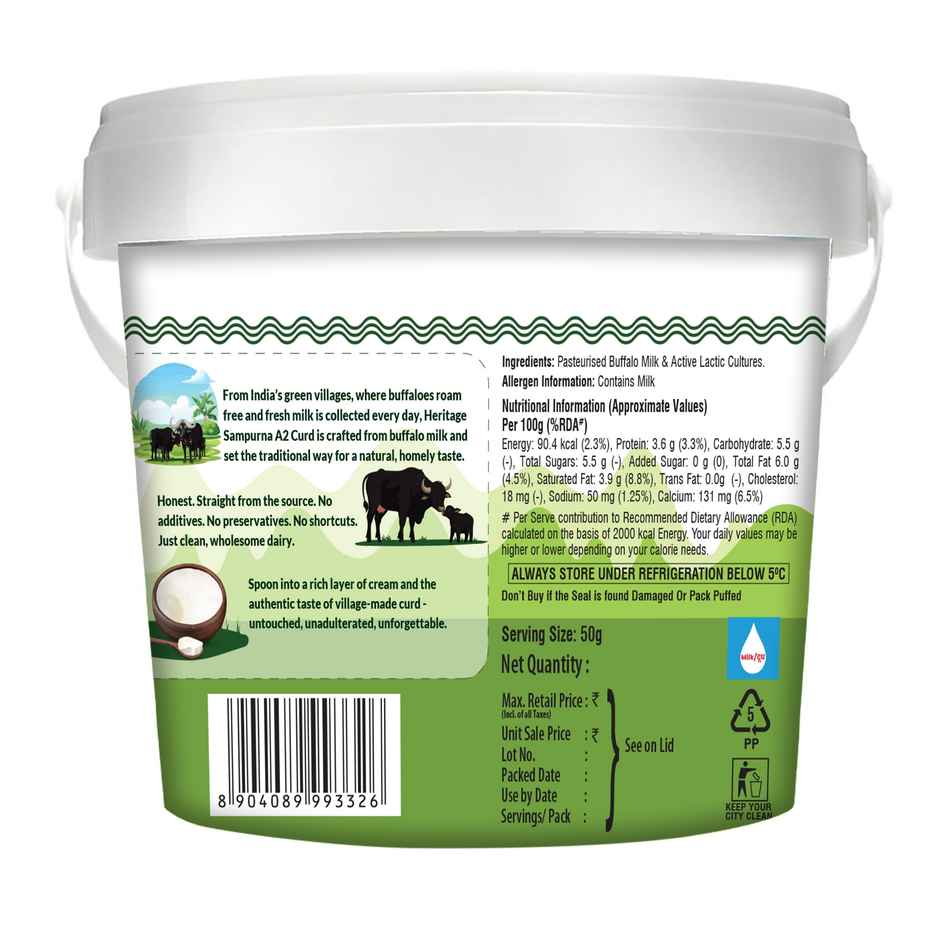 Heritage Sampurna A2 Curd Tub