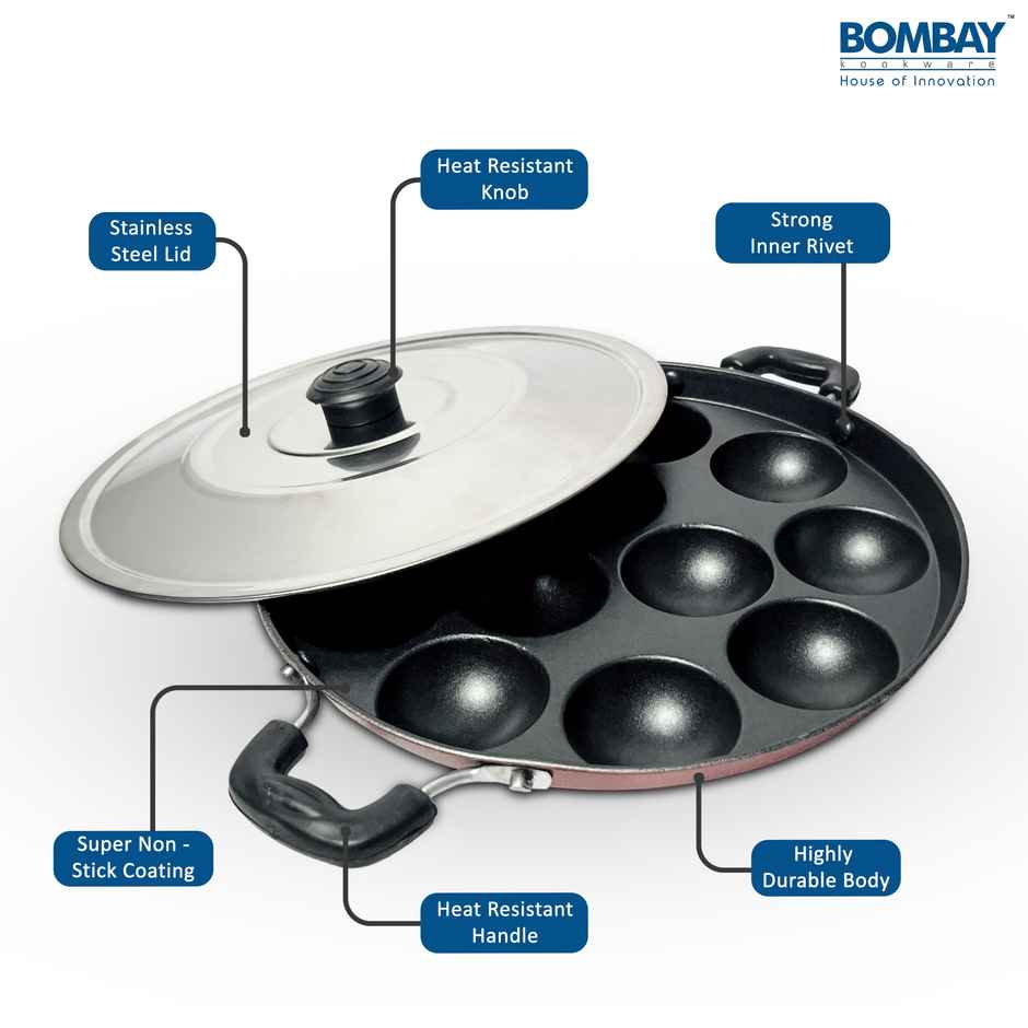 Bombay Kookware Appam Maker - 12 Cavity