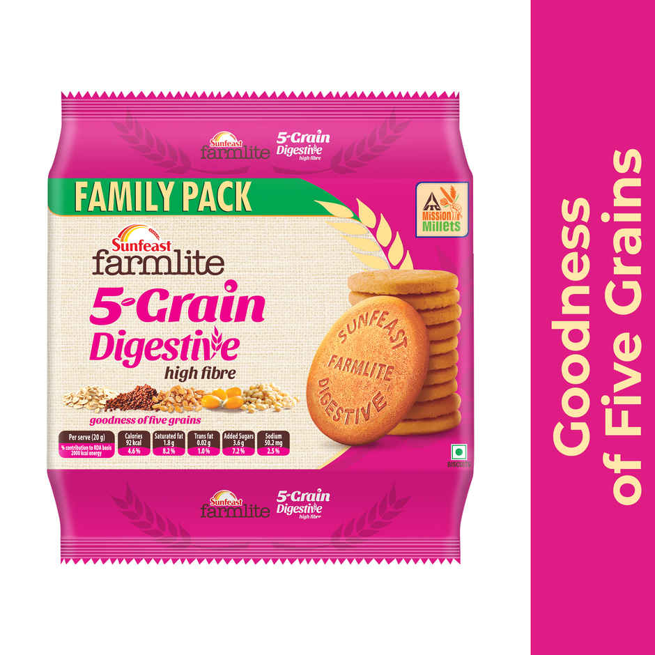Sunfeast Farmlite 5 Seed Digestive Biscuit | High Fibre | Goodness of 5 Power Seeds & Wheat Fibre