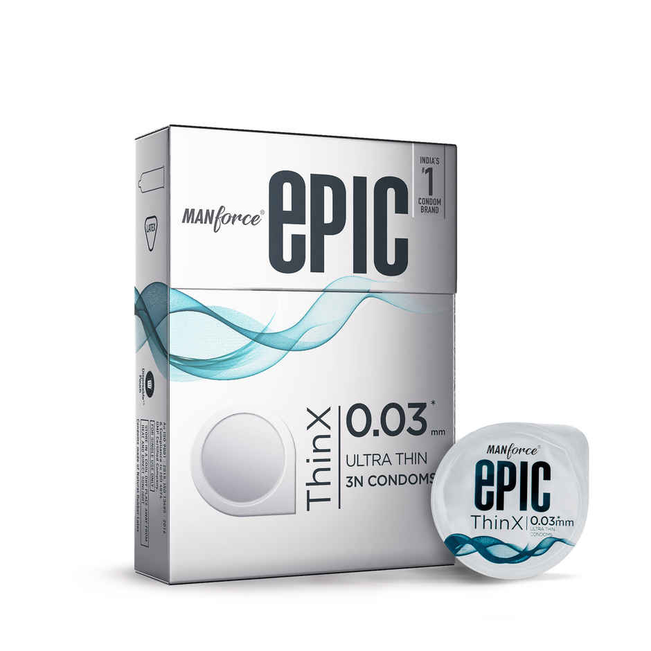 Manforce Epic Thin-X Overloaded Ultra-Thin Extra Lube Condom (1pc) & Manforce Epic Thinx Ultra Thin Condoms | Lightweight & Comfortable (3pc) Combo
