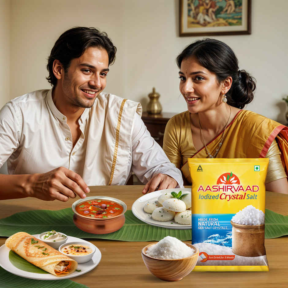 Aashirvaad Iodized Crystal Salt, Authentic Crystal Salt For Traditional Dishes