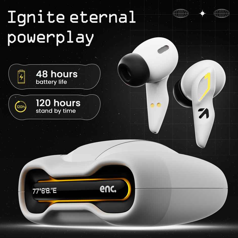 GOBOULT Astra with Quad Mic ENC, 48Hrs Battery, |White Opal, True Wireless