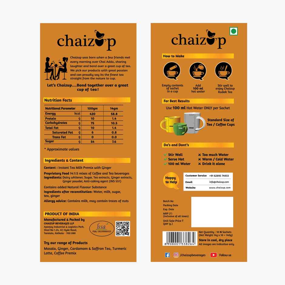 Chaizup Instant Tea Ginger