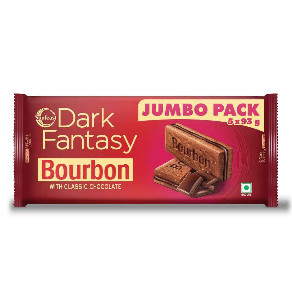 Sunfeast Dark Fantasy Bourbon Chocolate Cream Biscuits | Artificial Colour-free Combo