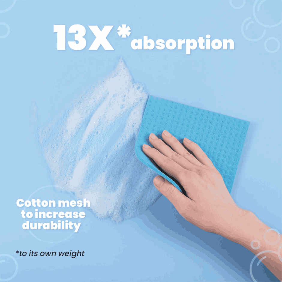 Koparo Sponge Wipe Eco-Friendly | Large | Pack of 3 | Reusable