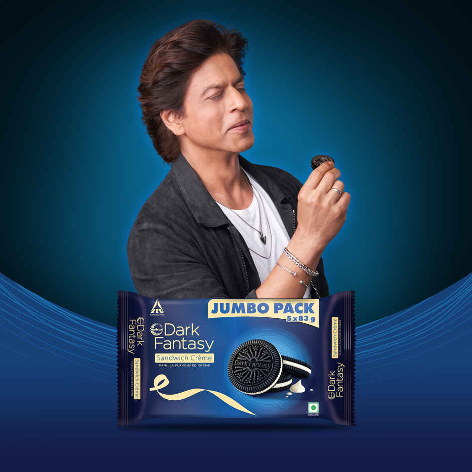 Sunfeast Dark Fantasy Vanilla Cream Dark Crunchy Biscuits | Artificial Colour-free Combo