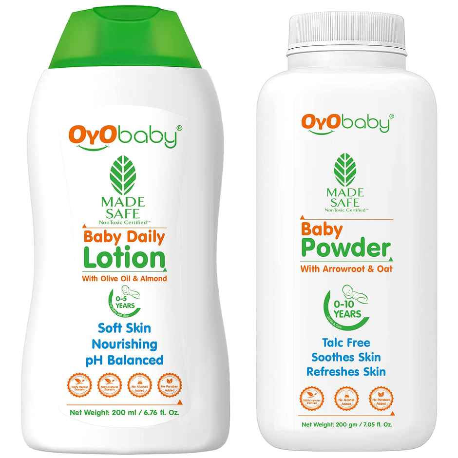Oyo Baby Combo Moisturizing Natural Lotion & Natural Dusting Baby Powder For New Born