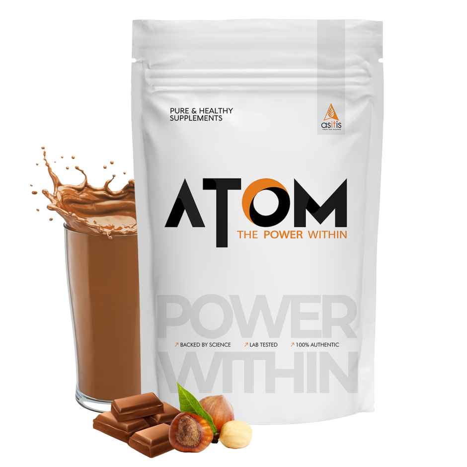 AS-IT-IS ATOM Whey Protein 27G Protein Choco Hazel Fusion Combo
