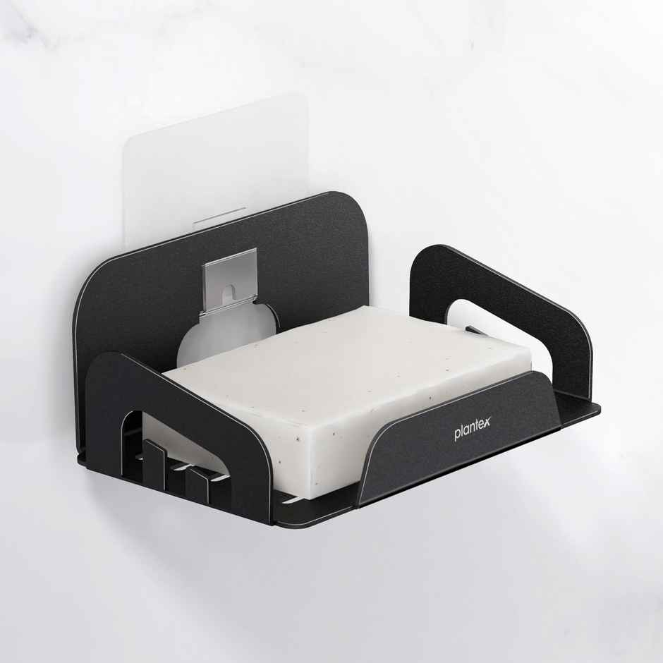 Plantex Single Soap Case/Holder | Stainless Steel | Black