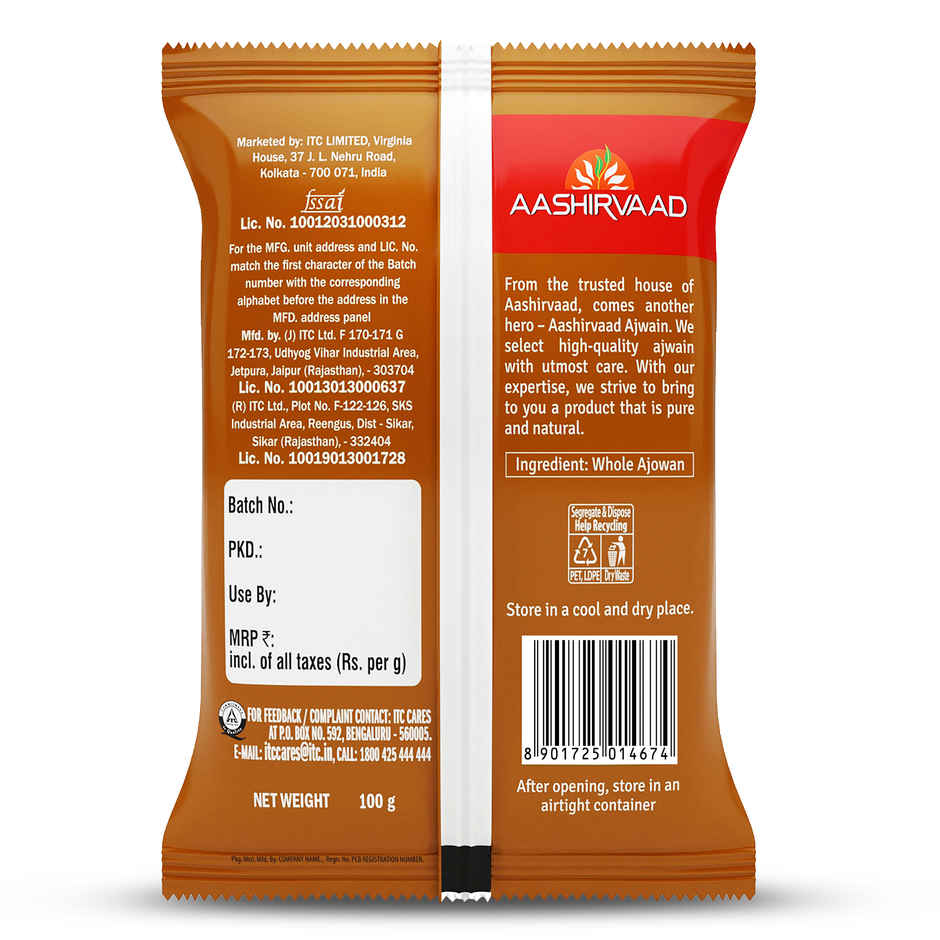 Aashirvaad Pure Whole Ajwain Seeds
