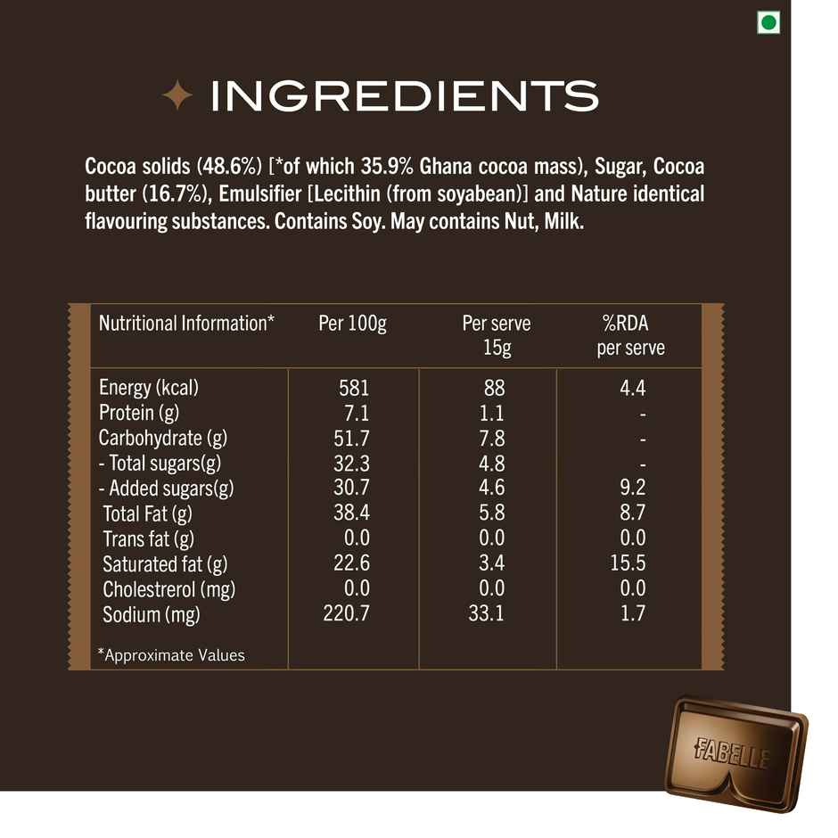 Fabelle Divine Dark 64% With Ghana Cocoa Handcrafted Bar