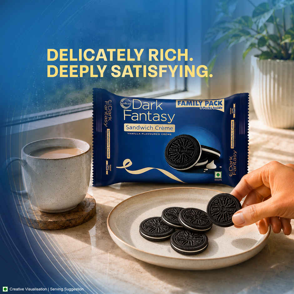 Sunfeast Dark Fantasy Vanilla Sandwich Creme Biscuits