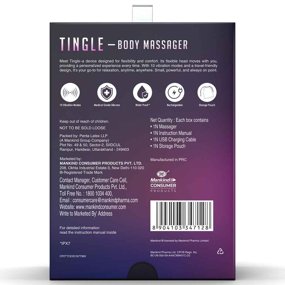 Manforce Epic Tingle Mini Pocket Massager  (1pc) & Perpetual Tealight Candles Set  (1pc) Combo
