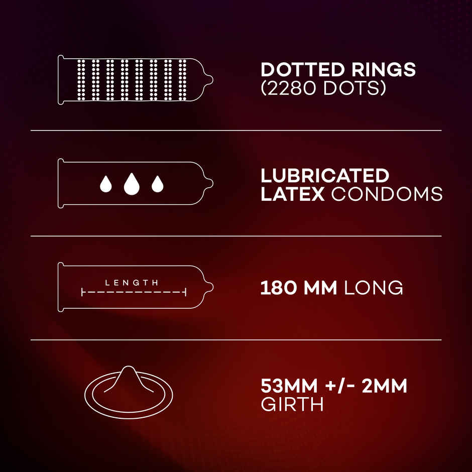 Manforce Cocktail Condoms with Dotted-Rings Strawberry & Vanilla Flavoured