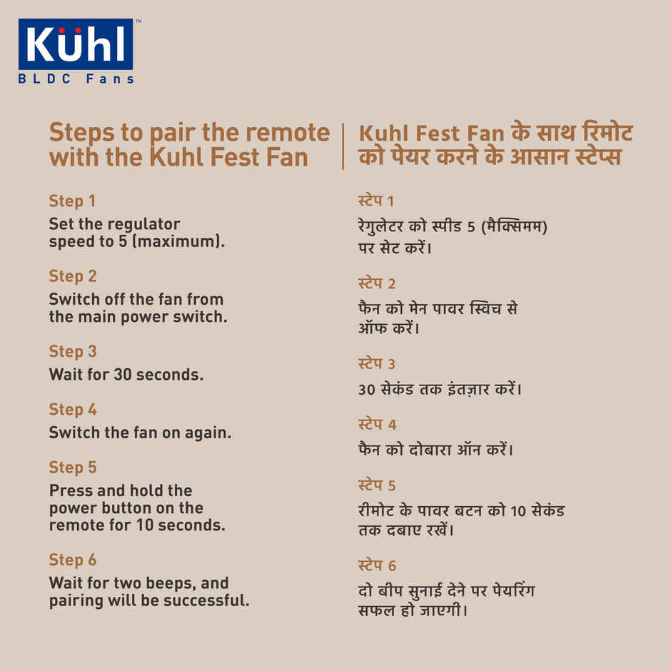 KUHL Fest B1 1200MM Power Saving BLDC Ceiling Fan | 28W | Saves Upto 65% Electricity | Espresso