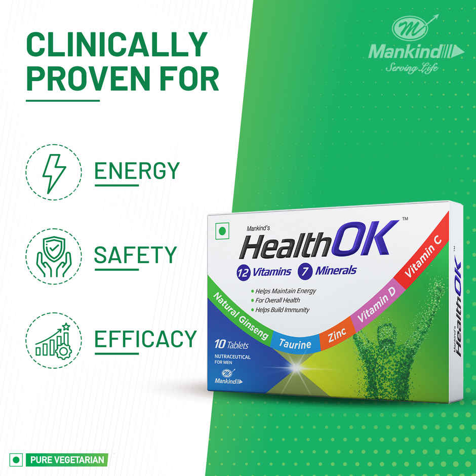 Health-ok Multivitamin vegetarian tablet for men 10 pcs