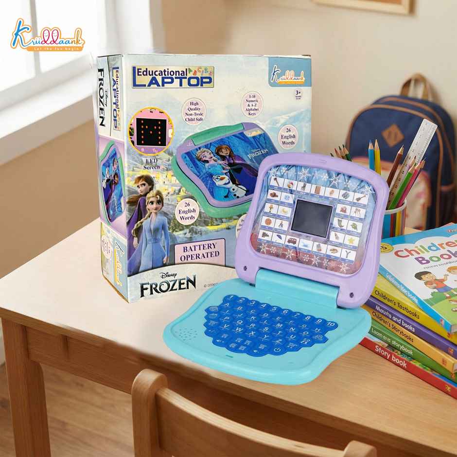 Kriiddaank Frozen Educational Laptop Pink Kids Alphabet Mathematics Music Learning Development Toy
