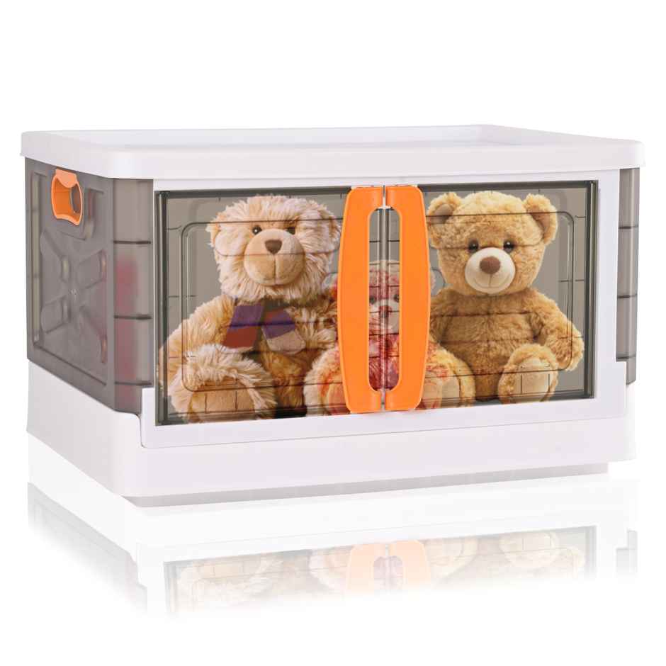 Kuber Industries Multipurpose Large Cupboard Storage Box for Home | White & Black