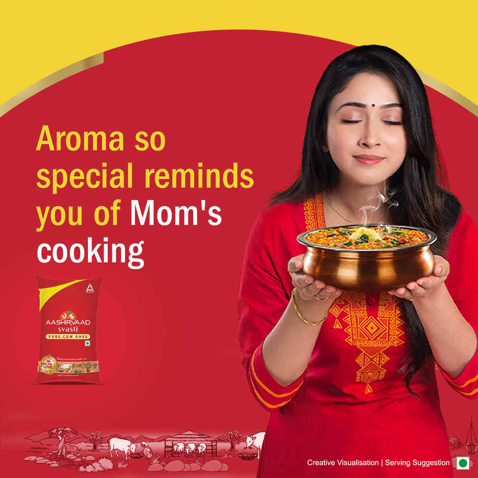 Nandini Thick Curd Pouch (500ml) & Nandini Standardised Fresh Milk (Pouch Orange) (500ml) & Baidyanath Honey | Zero Added Sugar (50g) & Jivana Classic Sugar (1kg) & Aashirvaad Pure Cow Ghee, Pouch, Rich Aroma (1l) & Farmley Mix Dry Fruits Panchmeva- Almonds, Cashews, Dates, Black Raisins, Green Raisins (405g) Panchamrit Combo 