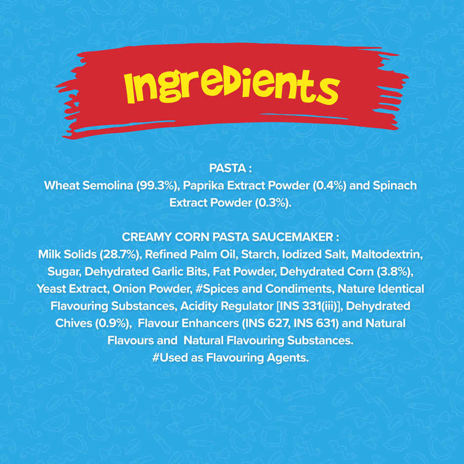 Sunfeast Yippee Tricolor Pasta Seasoning & Creamy Corn Combo