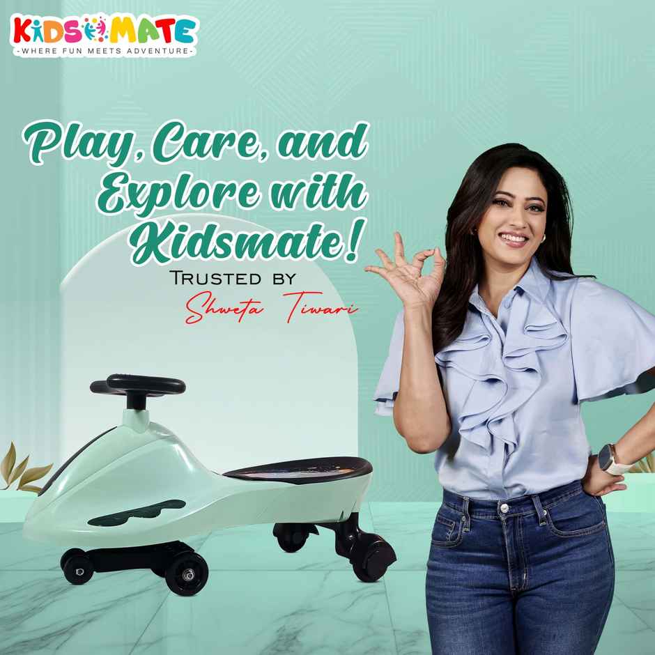 Kidsmate Drift Swing Car Ride-On with PU Wheels & 360 Steering for Kids 3Y+ - Sea Green