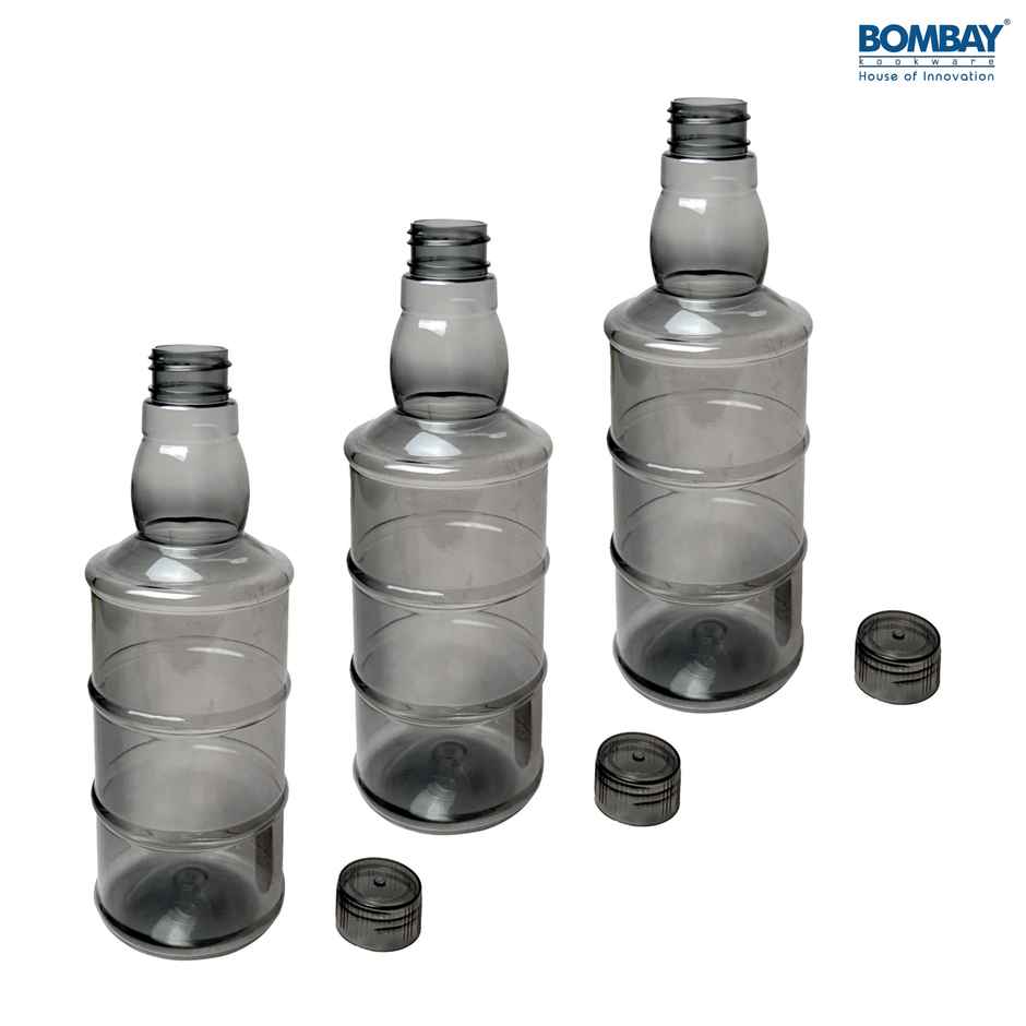 Fuel BPA-free Plastic Water Bottle | Set of 3 pcs | Each 1000ml | Black