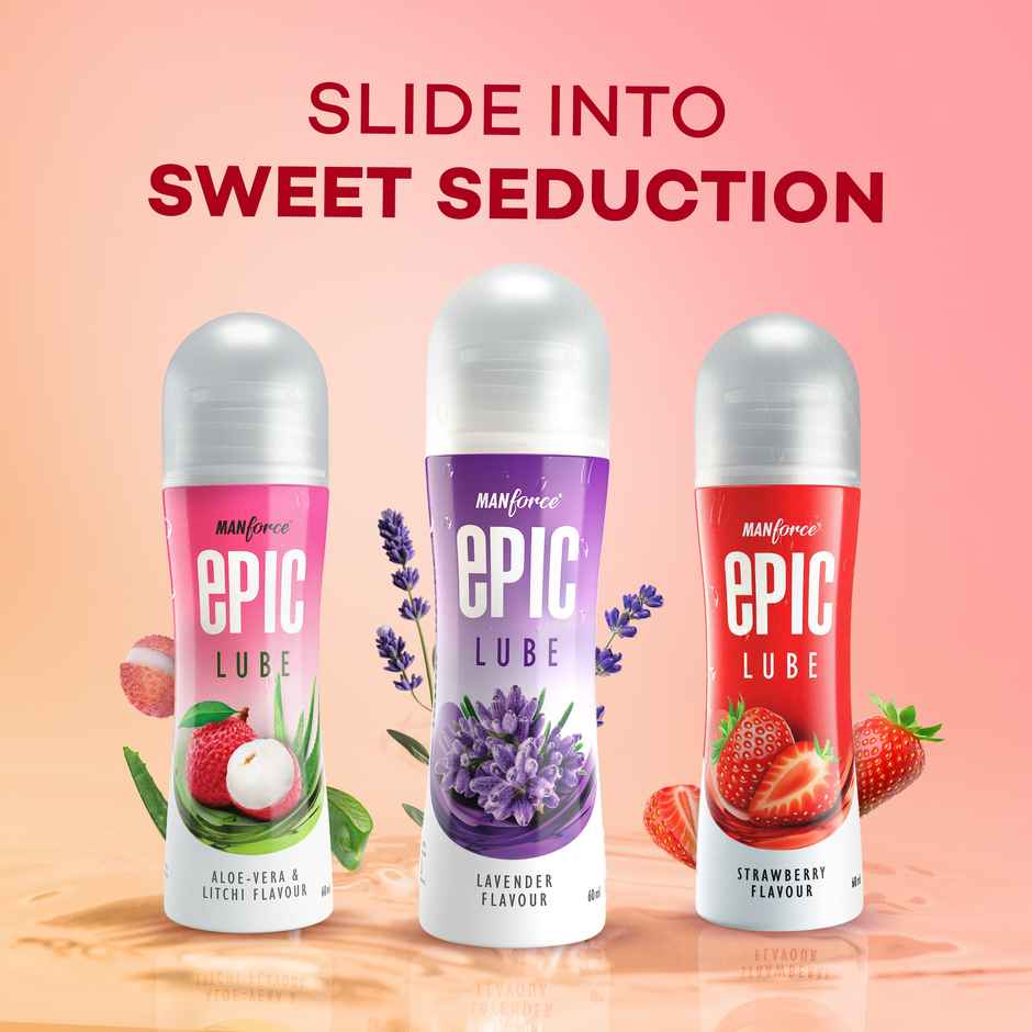 Manforce Epic Lube Strawberry Flavored Lubricating Gel for Men and Women Water Based Skin Friendly