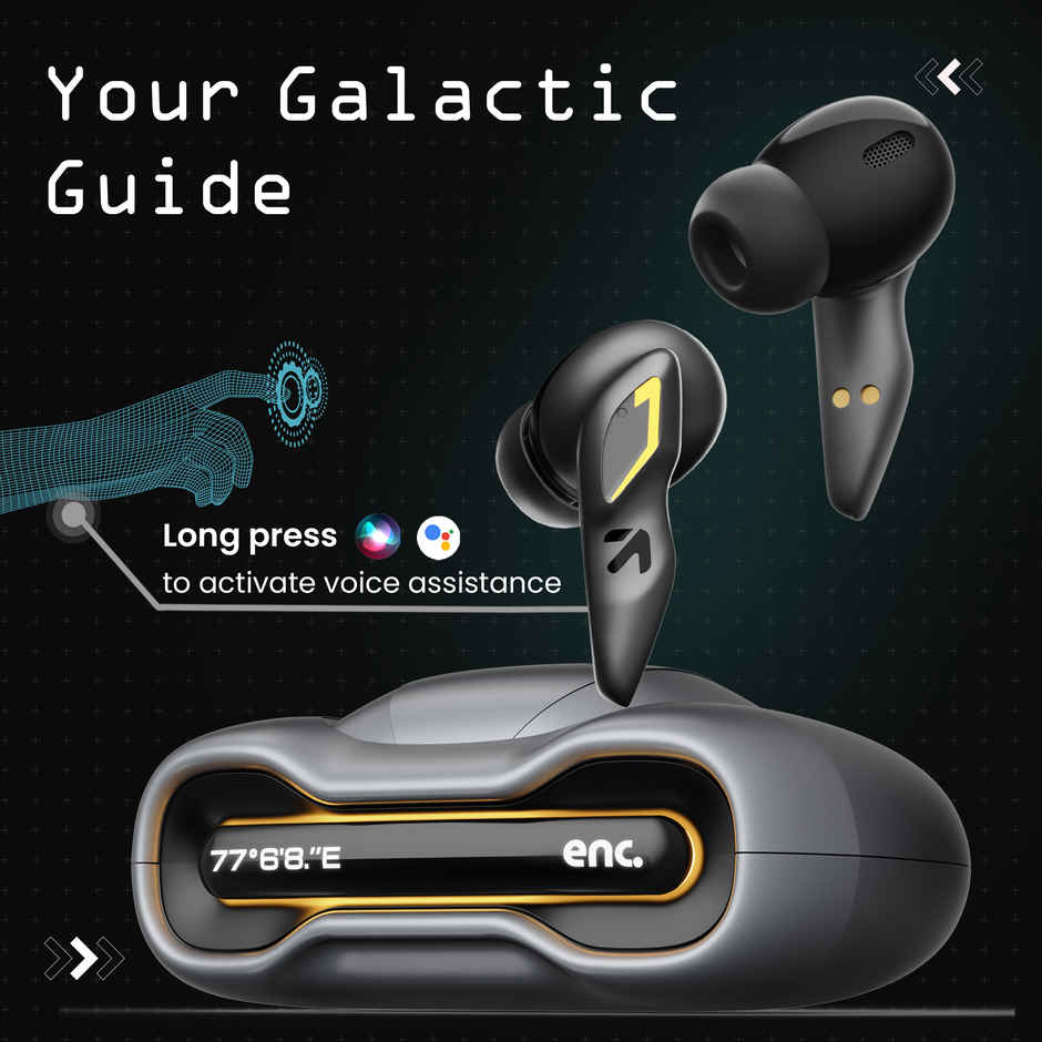 GOBOULT Astra with Quad Mic ENC, 48Hrs Battery, |Smoky Metal, True Wireless