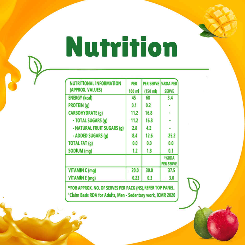 B Natural Mixed Fruit Juice, Rich in Vitamin C & E