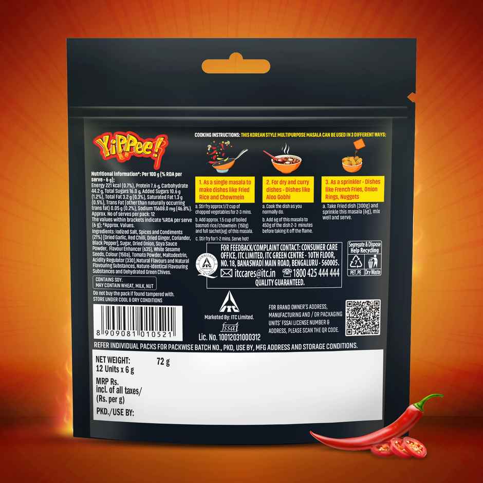 YiPPee! Korean Style Hot & Spicy Multipurpose Masala